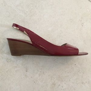 Bandolino Red Patent Wedge Sandal